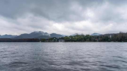 杭州西湖 烟雨江南 云海 延时