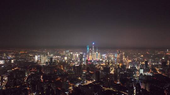 上海天际线夜景航拍