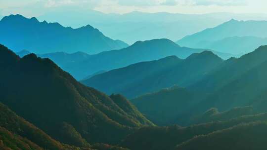 群山 秦岭落日