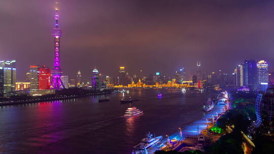 上海黄浦江上的船只视频素材模板下载