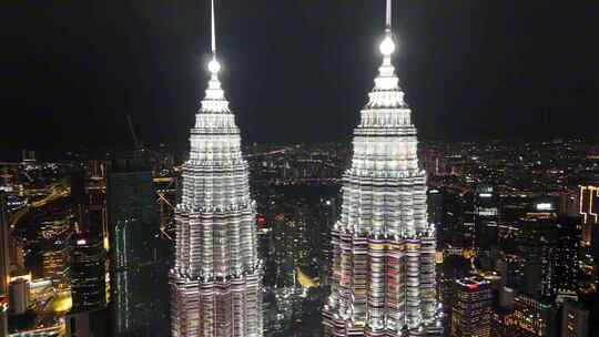马来西亚吉隆坡双子塔夜景高清