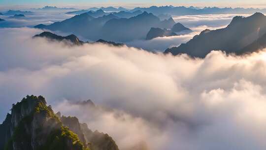 山峦云海壮丽全景