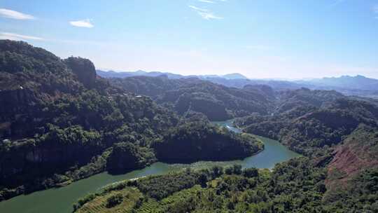 航拍韶关丹霞地貌 丹霞山阳元峰长老峰景区