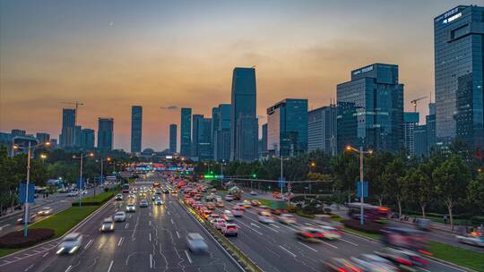 济南经十路夕阳延时