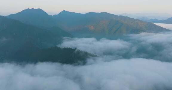 杭州千岛湖山峰高山云海风光航拍