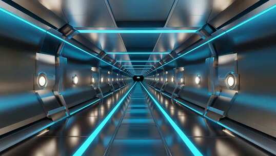 科技感3D隧道通道素材
