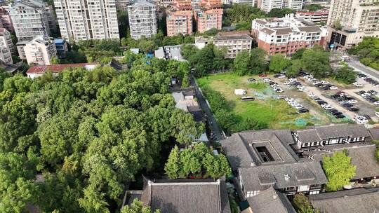 航拍四川成都文殊院