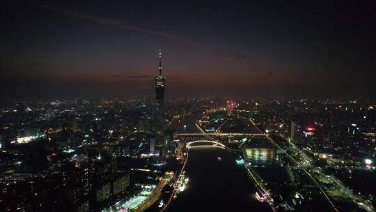 广州珠江新城猎德大桥二沙岛CBD夜景