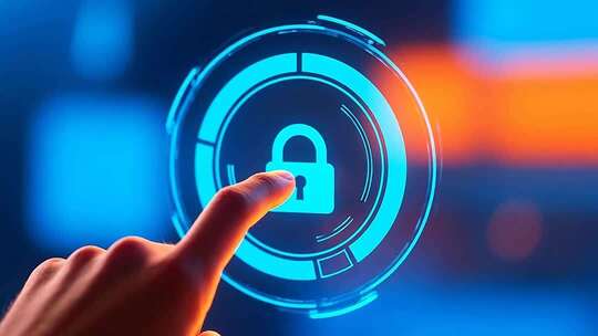 手指点击虚拟安全锁画面