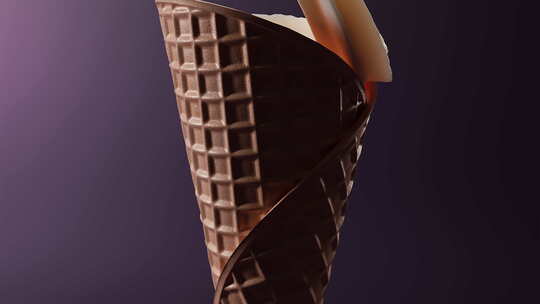 巧克力冰淇淋制作特写