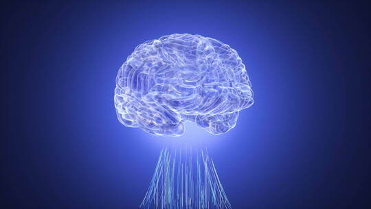 抽象未来人工大脑神经束信息传输动态视频