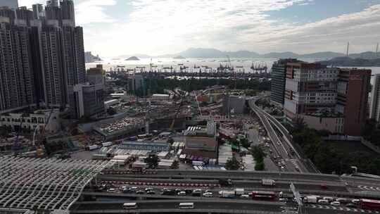 香港尖沙咀中港城航拍视频素材模板下载