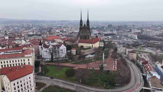 捷克共和国布尔诺市的鸟瞰图