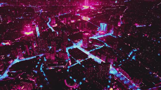 上海赛博夜景航拍