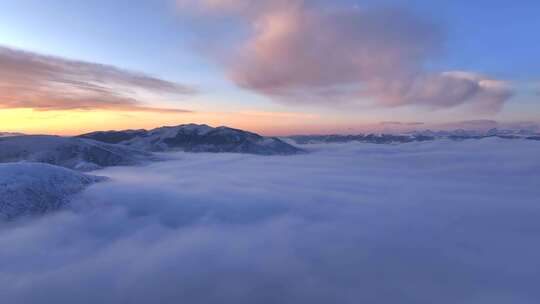 云海 雪山 日出 云雾 山峰 自然风光