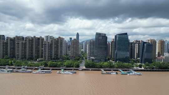 航拍温州城市建设温州城市天际线