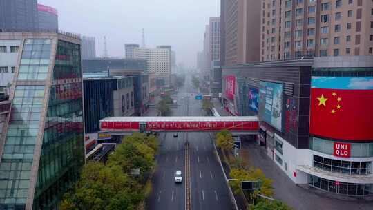 内蒙古呼和浩特市区清晨航拍