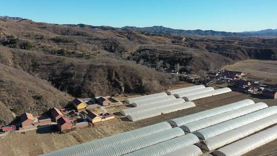 4K航拍北方农村  荒凉农村