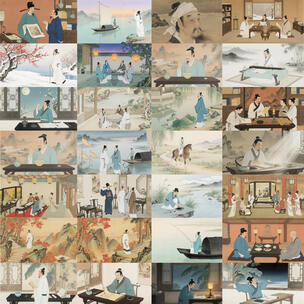 国风古代文人墨客视频高清在线视频素材下载