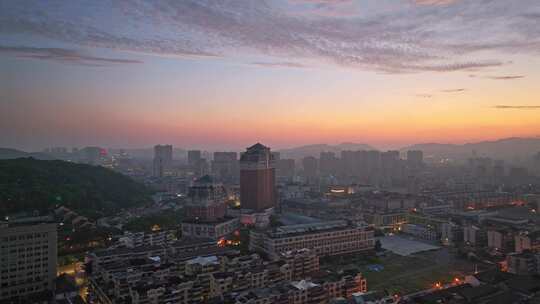 余姚城市航拍 大场景 余姚日出 生活区