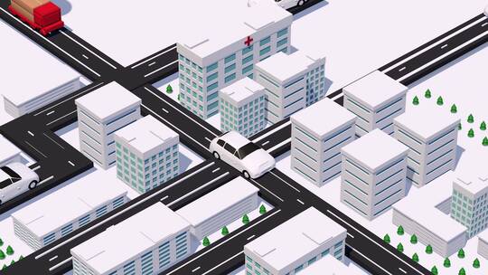 城市车流定位三维概念场景