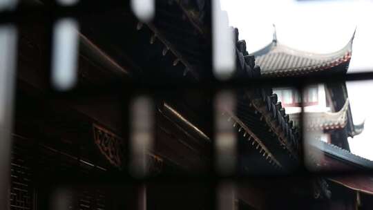 上海城隍庙 屋檐视频素材模板下载
