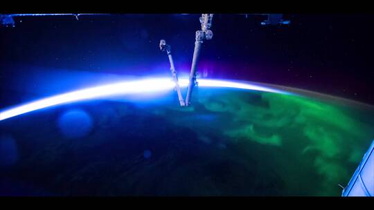 航天太空宇宙飞船太阳系地球自转鸟瞰