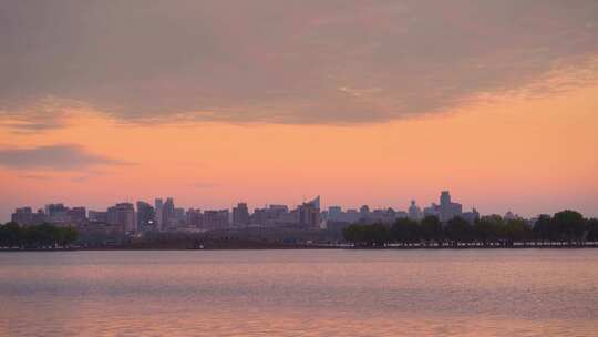 杭州西湖湖滨城市建筑风景