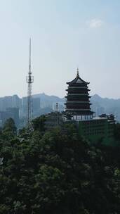 航拍贵州贵阳东山寺