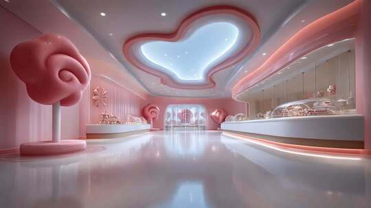 粉色梦幻糖果店的甜蜜世界