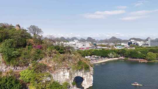 航拍广西桂林象山景区