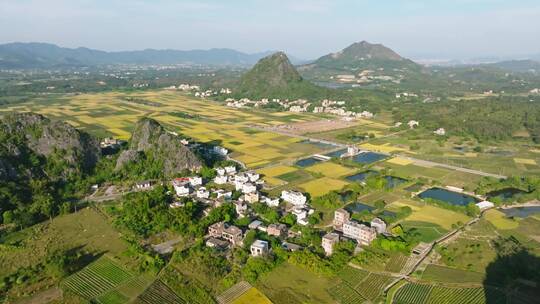 广东阳春马兰村稻田喀斯特地貌