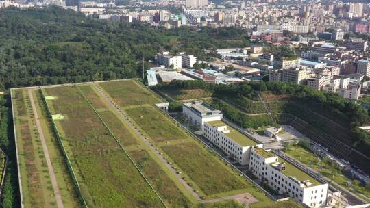 航拍深圳龙华区观澜城市科学绿化