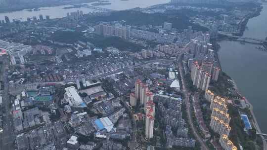 航拍福建福州南台岛高空风光