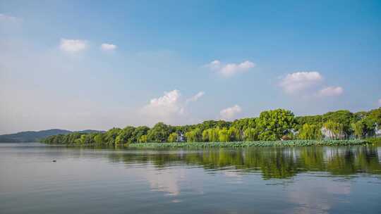 杭州西湖苏堤风景延时