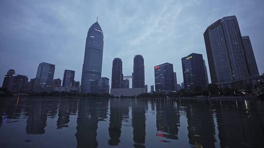 绍兴世茂中心,梅龙湖公园,湖景,夜景