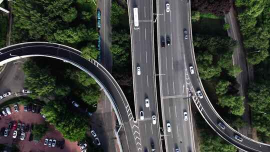 天津城市立交桥道路交通地铁轨道航拍