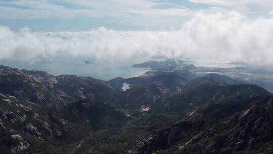 航拍青岛崂山巨峰自然风光