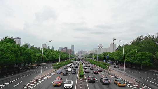 北京二环路三环路繁忙的城市交通车流