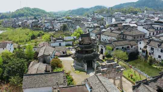 安徽黄山市歙县许村古村古建筑航拍