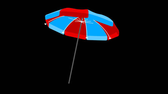 雨伞假日冒险图标线条绘制动画