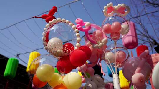 传统节日气球的庆祝喜庆氛围