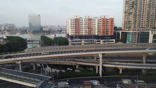 广州荔湾立交桥视频素材模板下载