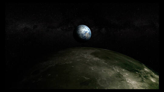 4k月球和地球的星空运动动画素材