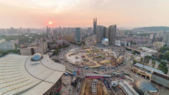 武汉延时摄影城市交通城市快节奏车流慢门