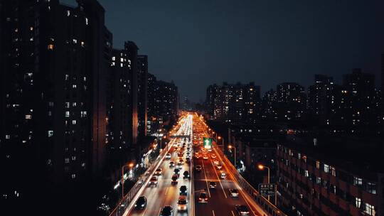上海浦西鲁班路夜景视频素材模板下载