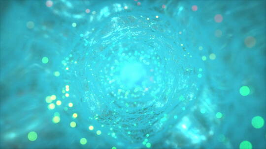 3D渲染抽象概念彩色微观粒子分子原子运动
