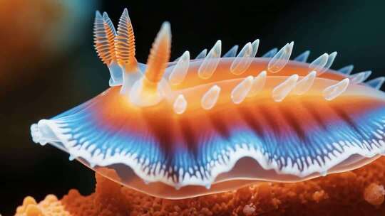 彩色海蛞蝓微距特写画面