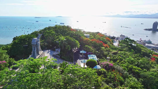 海南三亚鹿回头风景区航拍