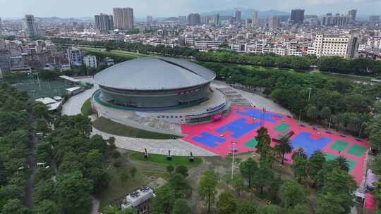 广西玉林城市体育馆航拍